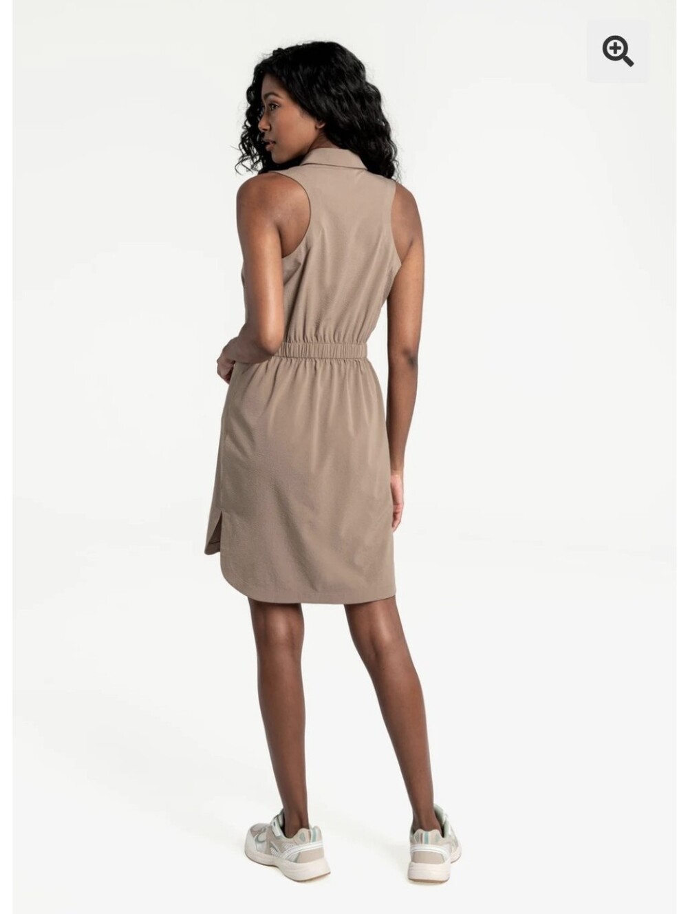 🍄3/50$🍄Lolë Momentum Shirt Dress - Sleeveless Stretch Taupe Size M - Picture 2 of 13